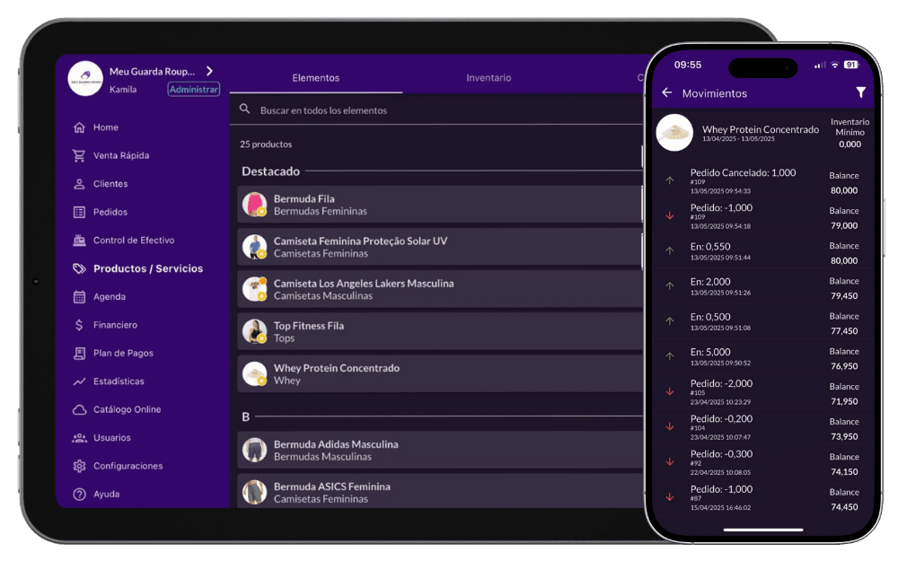 Organización de productos por categoría