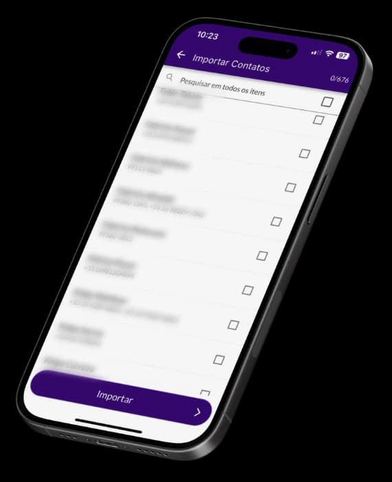 Tela do Jarbas para importar contatos e adicionar clientes ao sistema