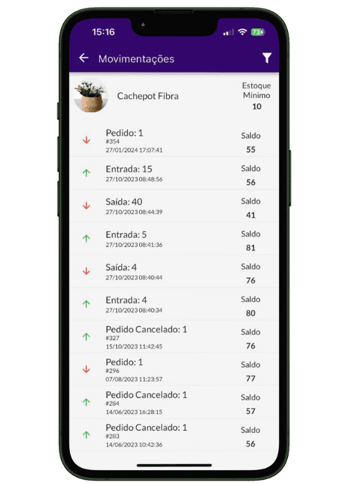 Controle de estoque de produtos