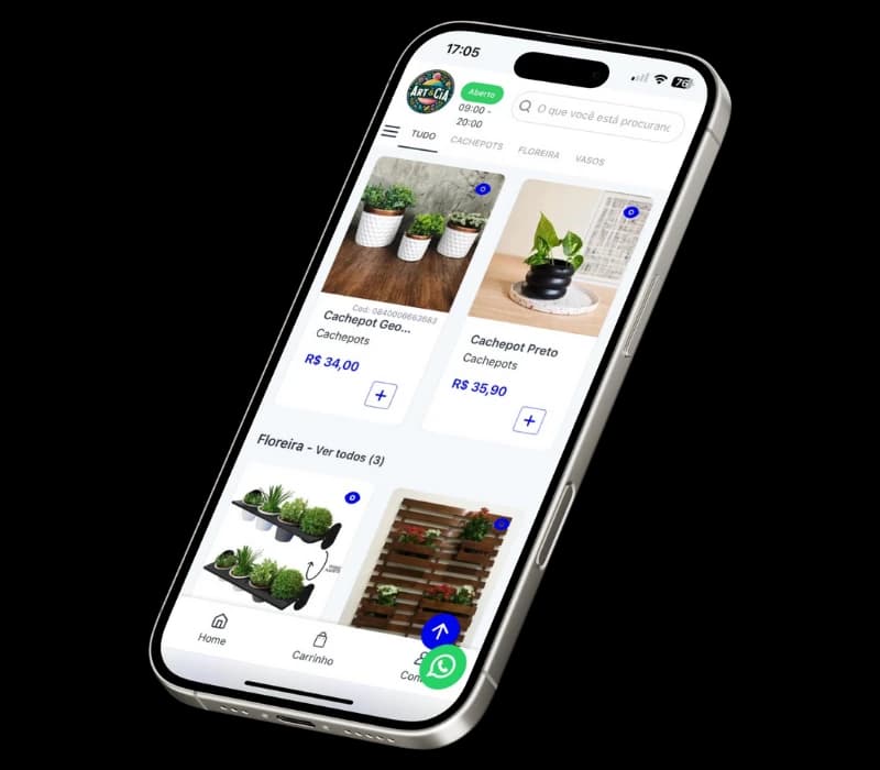 Jarbas online catalog displaying decoration products and purchase options