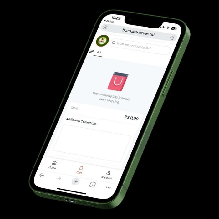Online orders directly in the digital menu